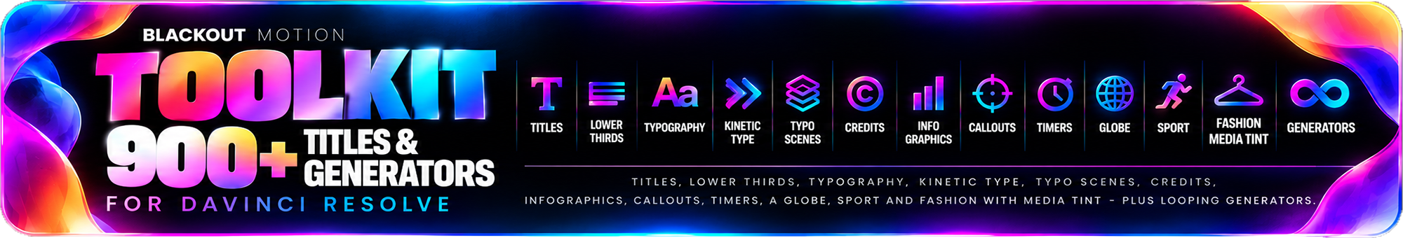 Blackout Motion Toolkit - titles for DaVinci Resolve