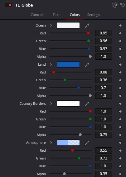 Globe Inspector settings
