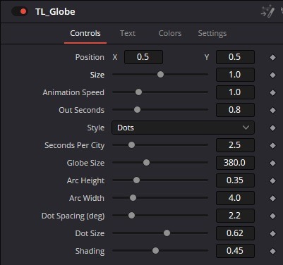 Globe Inspector settings